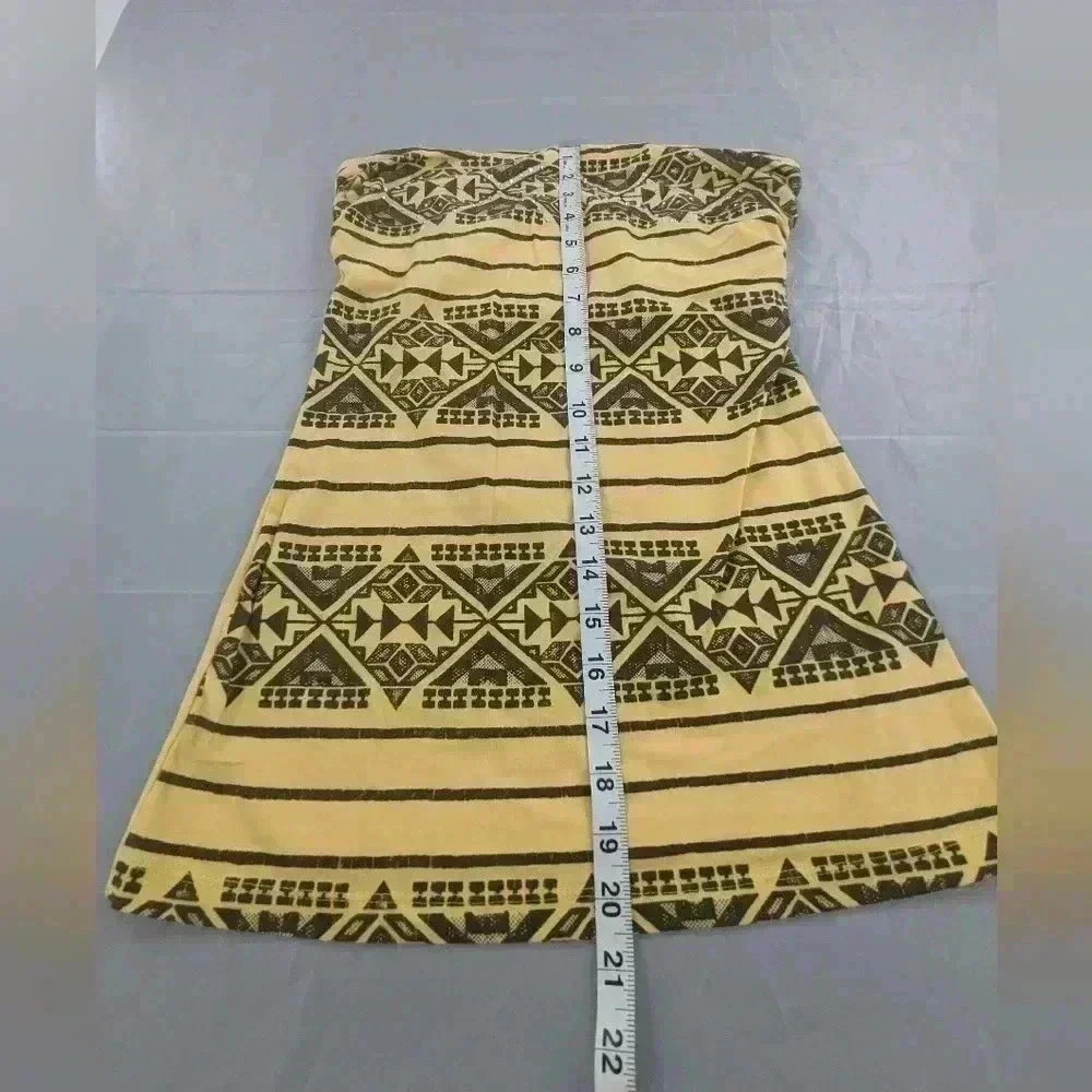 Dolled Up By F.A.N.G Women's Y2K Small Yellow Black Tribal Sleeveless Tube Top - Picture 9 of 9